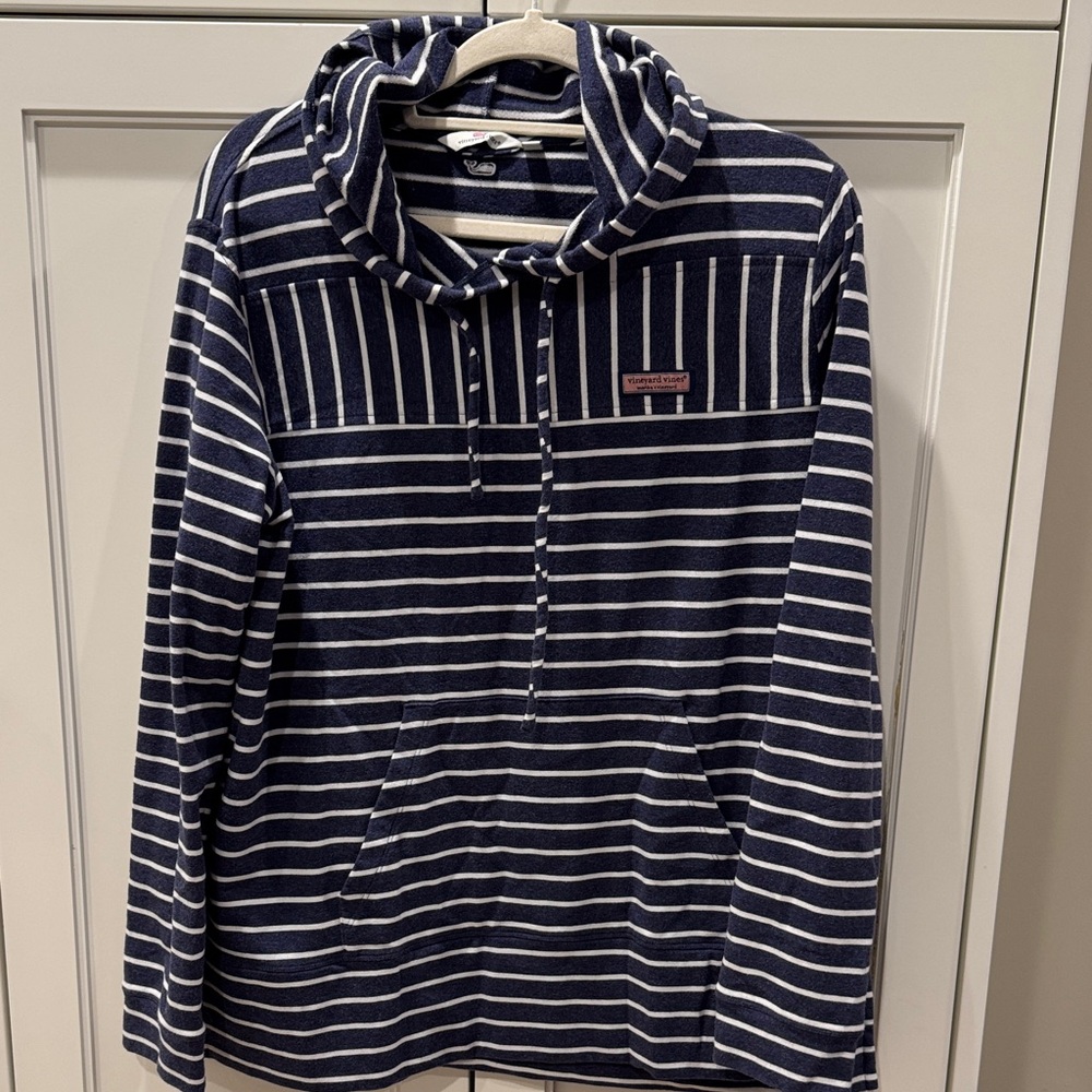 Vineyard Vines Navy and White Striped Pullover